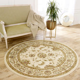 Kendra 2330X Cream and Gold Traditional Round Rug - Pendle Village Furniture